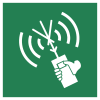 Segnale ISO 7010 E051: Apparecchio radio VHF portatile (ricetrasmittente)