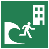 Segnale ISO 7010 E063: Edificio di rifugio per tsunami