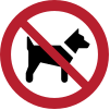 Segnale ISO 7010 P021: Vietato l'accesso con cani