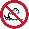 Segnale ISO 7010 P065: Vietato praticare kitesurf
