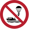 Segnale ISO 7010 P066: Vietato praticare parasailing