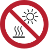 Segnale ISO 7010 P068: Non esporre alla luce solare diretta o a superfici calde
