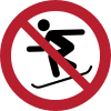 Segnale ISO 7010 P077: Vietato lo snowboard