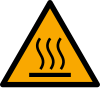 Segnale ISO 7010 W017: Pericolo superficie calda