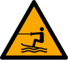 Segnale ISO 7010 W045: Pericolo area sci nautico