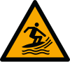 Segnale ISO 7010 W046: Pericolo area surf