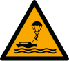 Segnale ISO 7010 W063: Pericolo praticanti parasailing