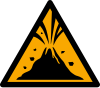Segnale ISO 7010 W075: Pericolo area vulcanica attiva